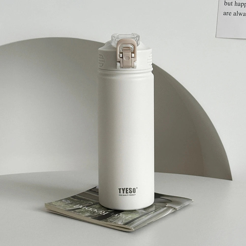 Tyeso Insulated Thermos Water Bottle with Straw – Stainless Steel
