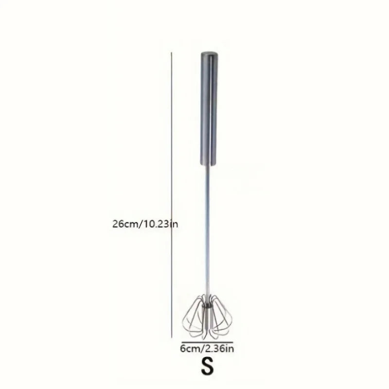 Semi-Automatic Egg Beater – Stainless Steel Hand Whisk