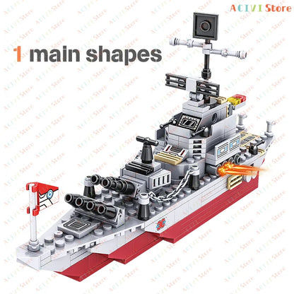 Military Building Blocks Set – Tank, Warship, Plane & Army Models