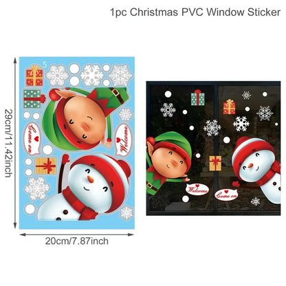 Christmas Window Wall Stickers – Festive PVC Decals