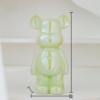 Bear Brick Ceramic Statue – Aesthetic Home Decor Figurine