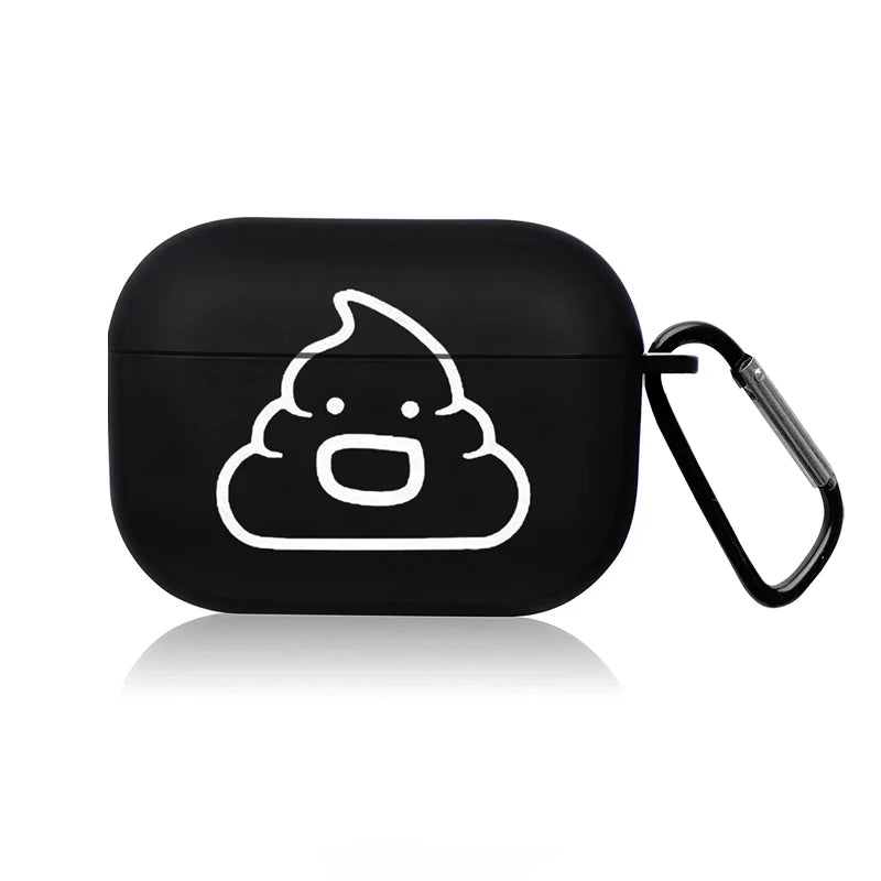 Cute Cartoon AirPods Case – Creative Line Black Protective Cover