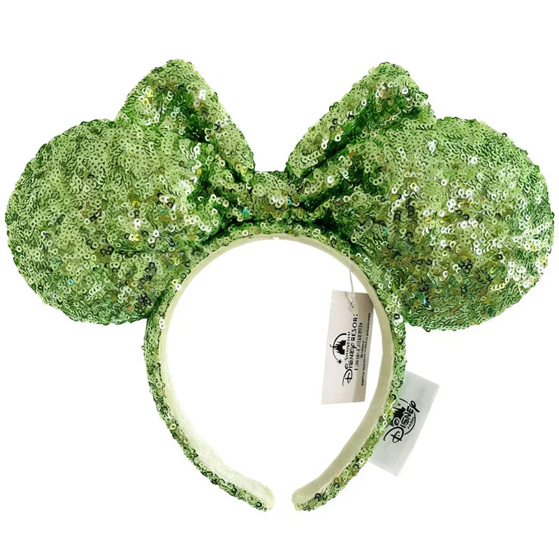 Minnie Mouse Sequin Ears Headband with Bow – Disney Park Style