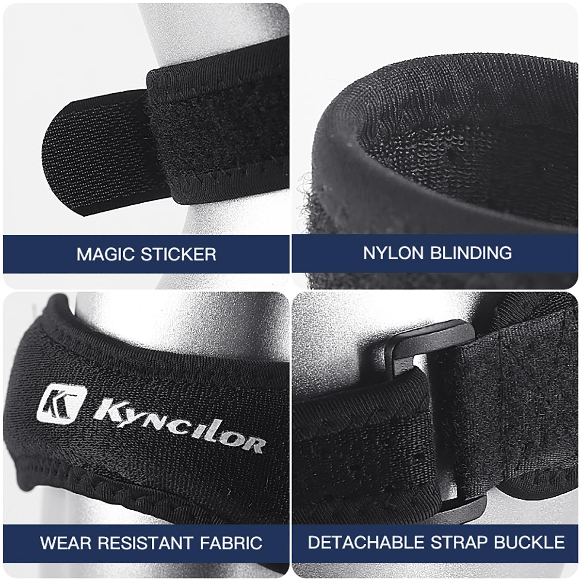 Patella Knee Strap Adjustable Silicone Tendon Support Band for Running Sports