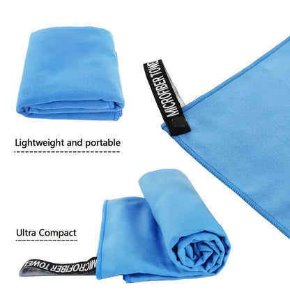 Microfiber Sports Towel with Carry Case – Quick Dry for Beach, Gym & Travel