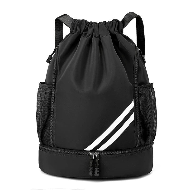Sports Gym Drawstring Backpack with Shoe Compartment for Men & Women