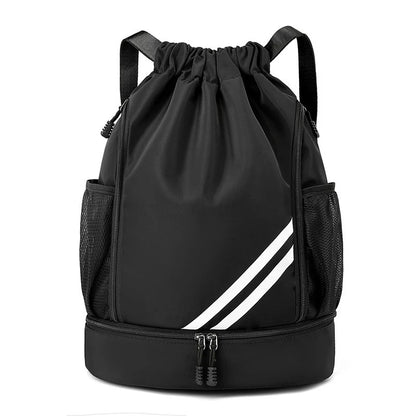 Sports Gym Drawstring Backpack with Shoe Compartment for Men & Women