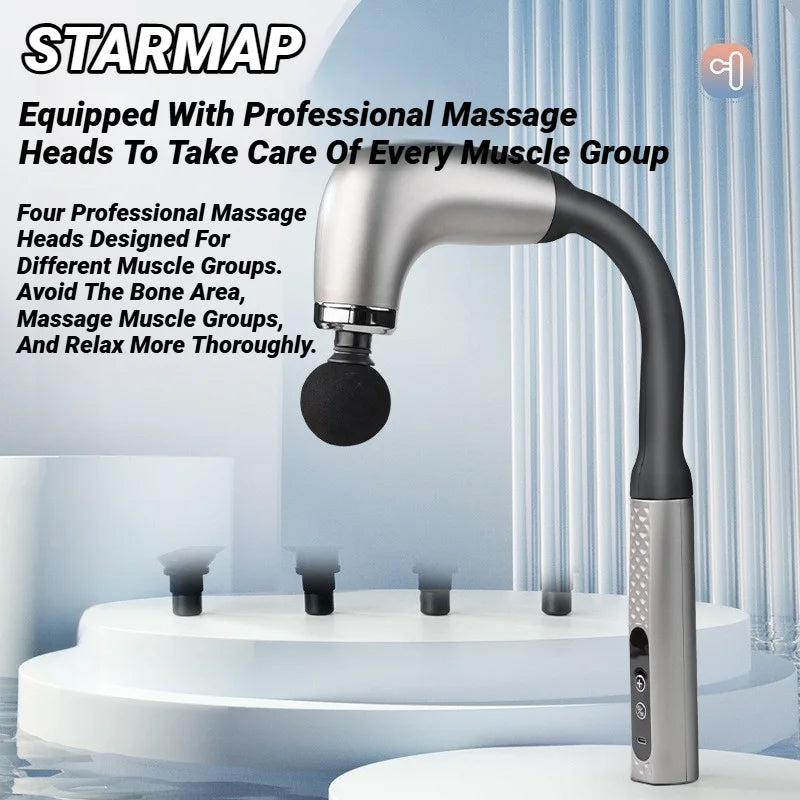 Percussion Massage Gun with 4 Heads – Deep Tissue Pain Relief