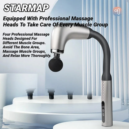 Percussion Massage Gun with 4 Heads – Deep Tissue Pain Relief