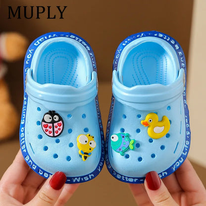 Kids Cartoon Clog Sandals – Lightweight Summer Beach Shoes with Charms