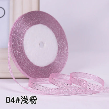 Glitter Satin Ribbon 6mm x 25 Yards – Wedding, Party & Gift Wrapping