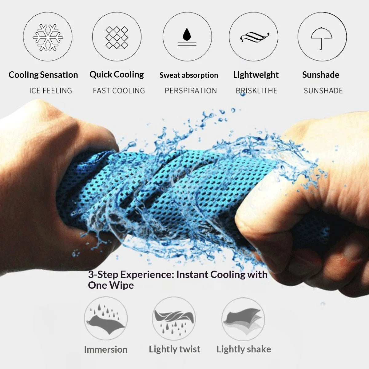 Microfiber Cooling Towel with Carabiner Case – Quick Dry Ice Towel for Sports & Outdoor