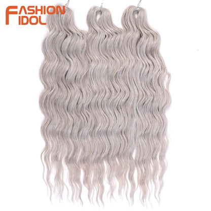 Deep Wave Braiding Hair Extensions 24 Inch – Synthetic Water Wave Crochet Hair