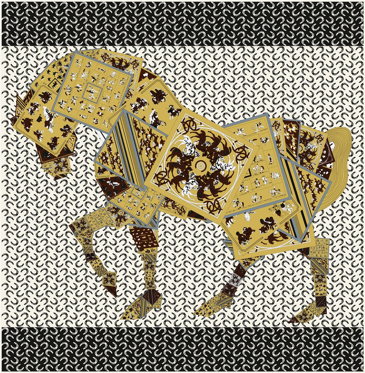 Women's Luxury Silk Square Scarf – 90cm Twill Print Bandana Shawl