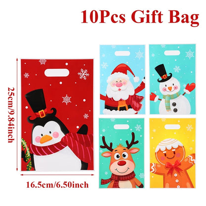 Christmas Gift Bags with Handles – Santa, Snowman & Holiday Designs