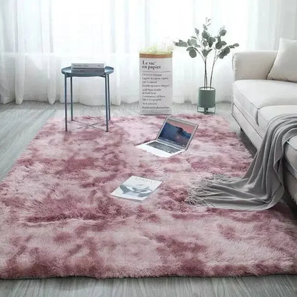 Gradient Fluffy Area Rug – Soft Shaggy Carpet for Bedroom & Living Room