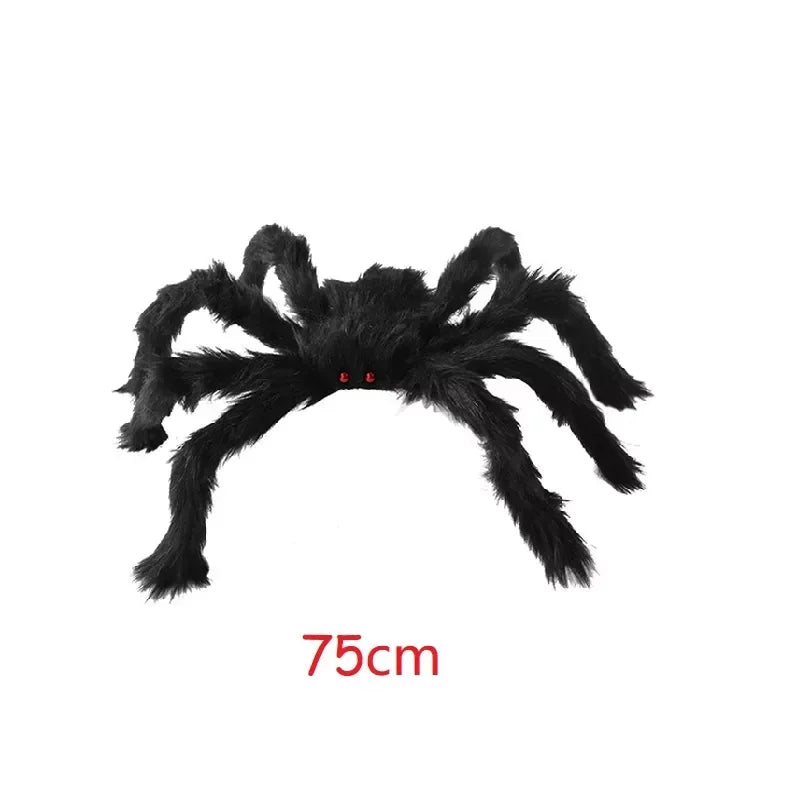 Giant Plush Black Spider Halloween Decoration – Multiple Sizes