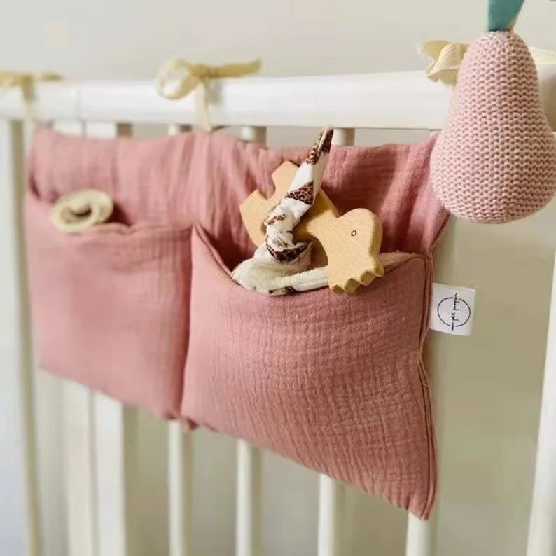 Baby Crib Organizer Hanging Storage Bag – Bedside Diaper Caddy