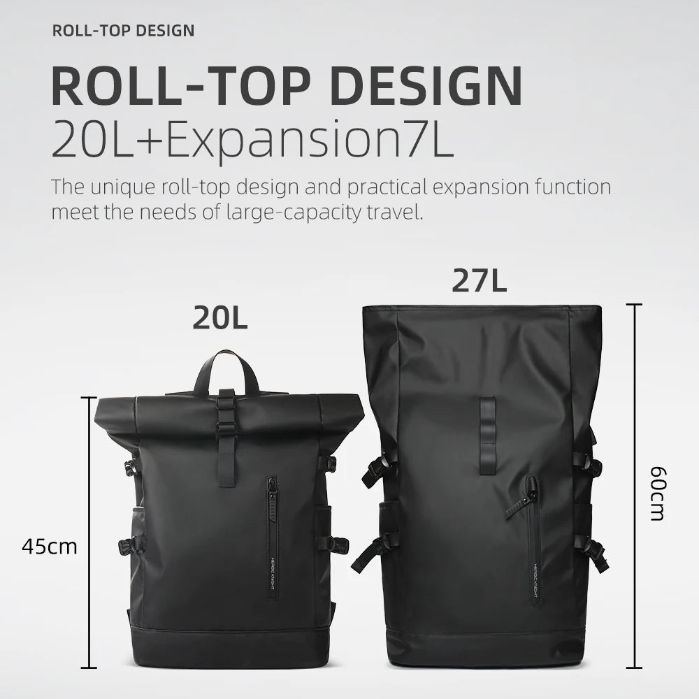 Expandable Travel Backpack – Large Capacity Waterproof 15.6" Laptop Bag for Men
