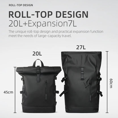 Expandable Travel Backpack – Large Capacity Waterproof 15.6" Laptop Bag for Men