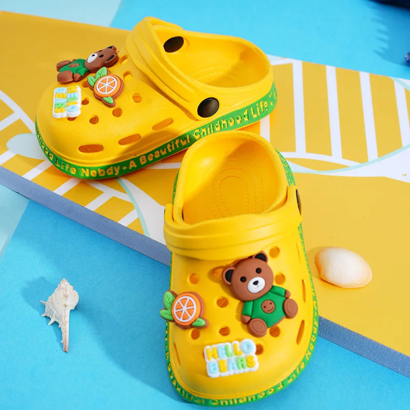 Kids Cartoon Clog Sandals – Soft Sole Non-Slip Summer Shoes