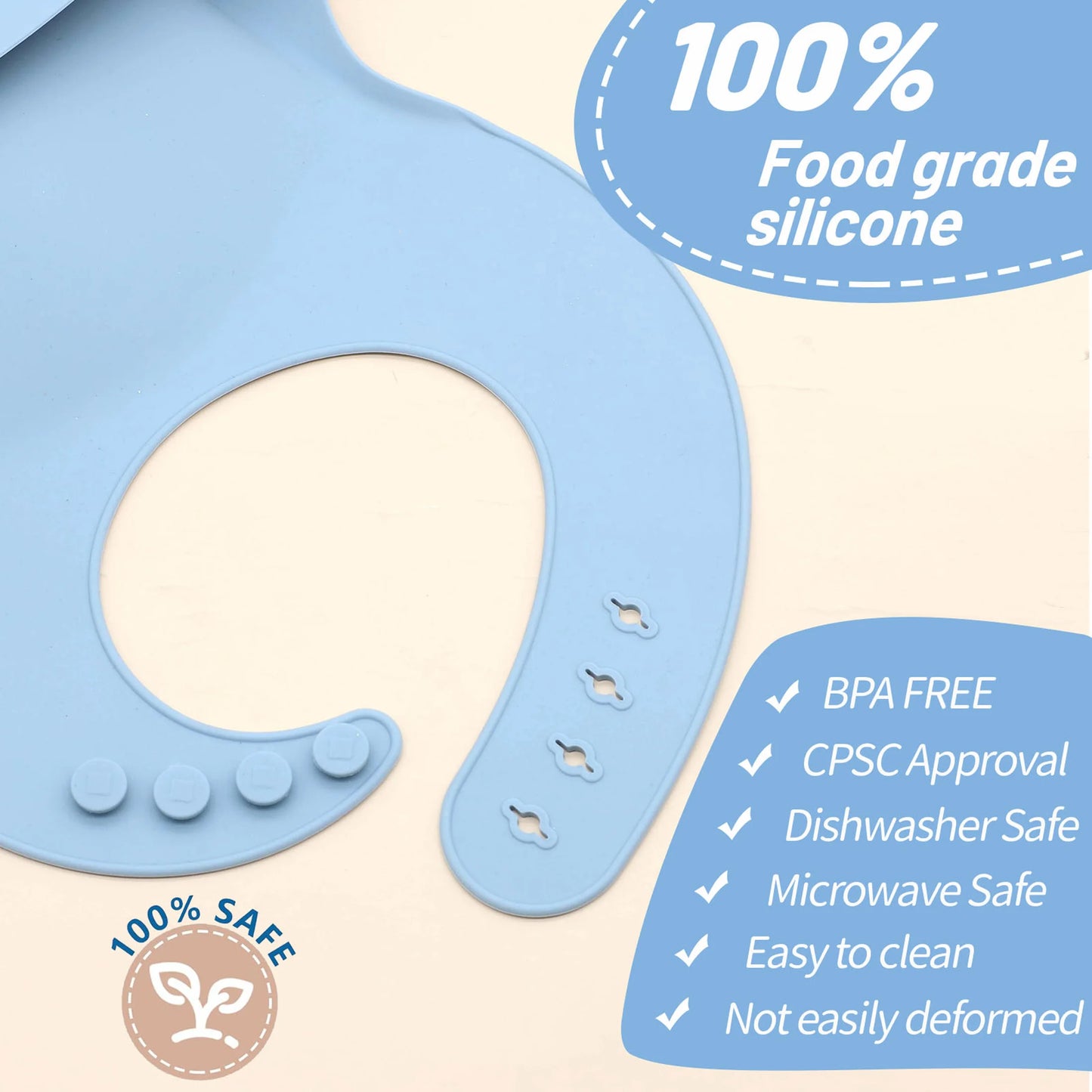 Silicone Baby Bib with Food Catcher Pocket