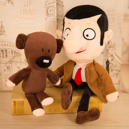 Mr. Bean Plush Toy Set – Stuffed Doll with Teddy Bear