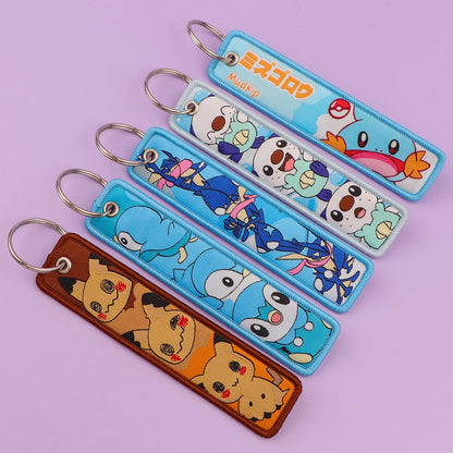 Anime Embroidered Keychain – Jet Tag Key Ring for Bags & Cars