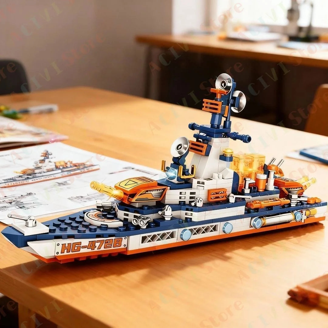 Military Building Blocks Set – Tank, Warship, Plane & Army Models
