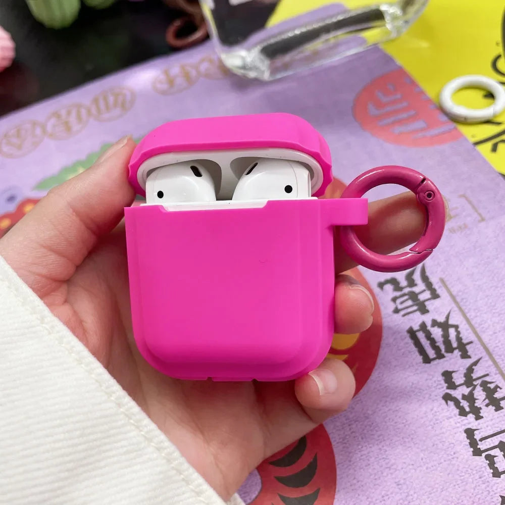 Liquid Silicone AirPods Case with Carabiner Ring – Fits AirPods 1/2/3/Pro/Pro 2/Pro 3/4