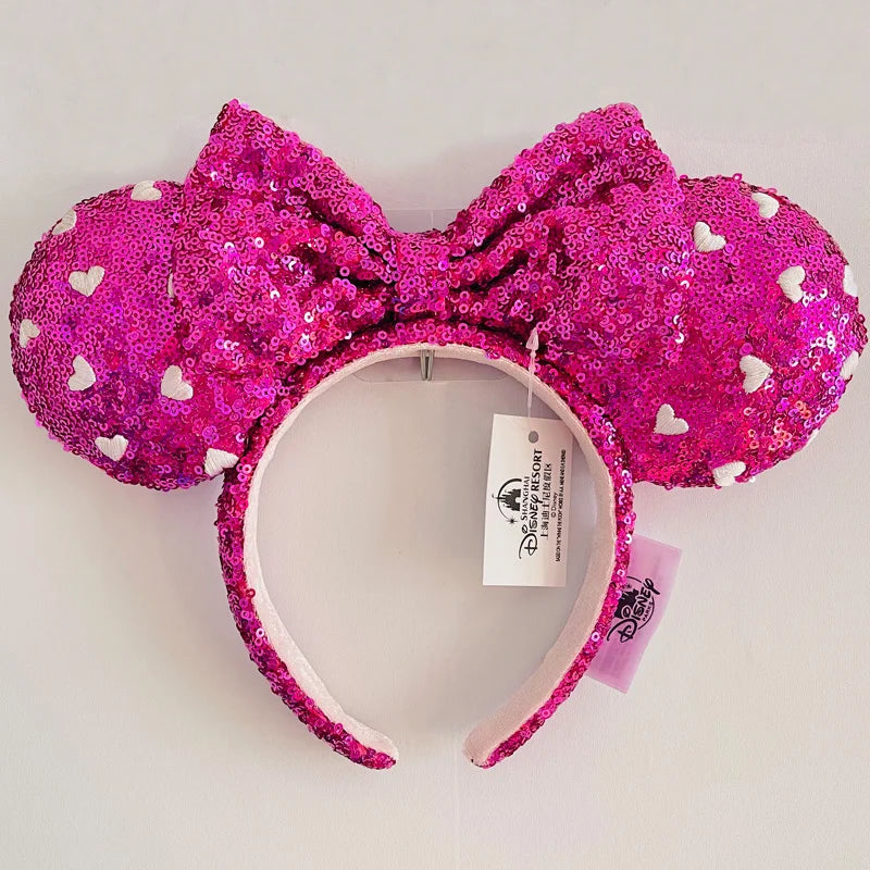 Disney Princess Minnie Ears Headband – Sequin Bow Hair Hoop