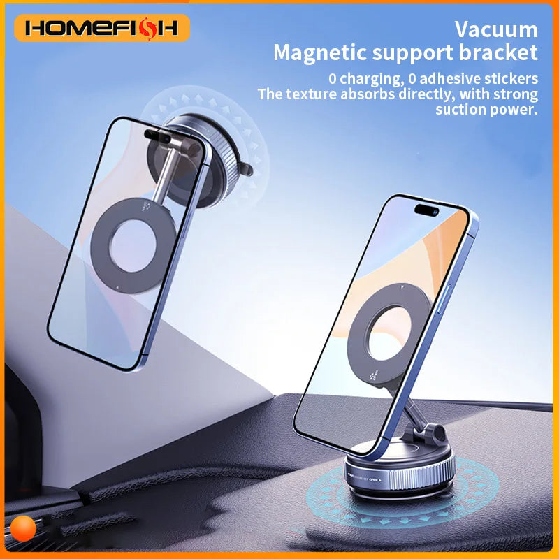 Magnetic Phone Holder with 3-Axis Rotation & Adjustable Suction Base