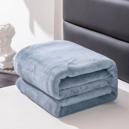 Plush Fleece Blanket – Thick Soft Solid Color, 13 Colors & 6 Sizes
