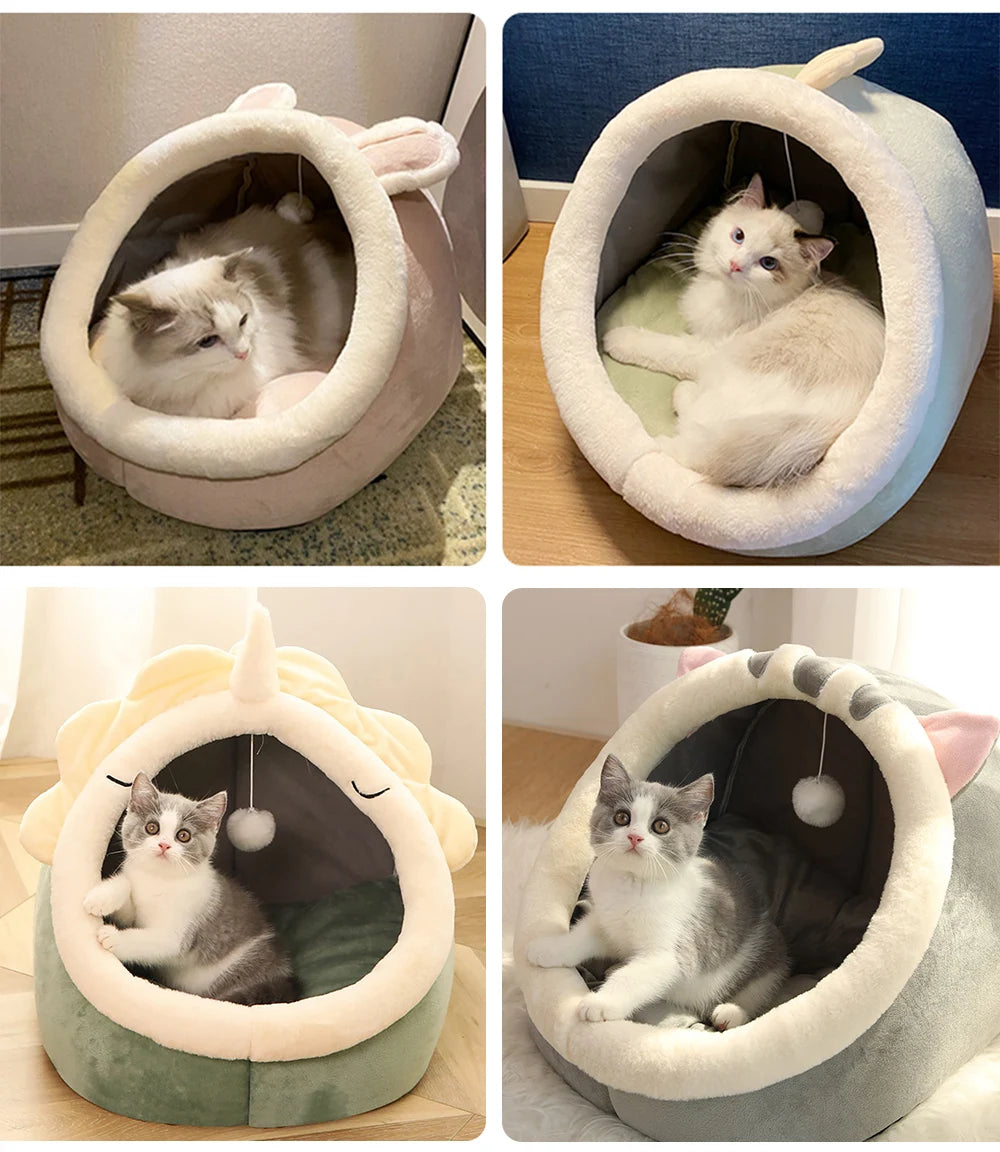 Cat Cave Bed – Foldable Washable Pet Sleeping Nest for Cats & Small Dogs
