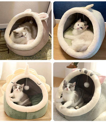 Cat Cave Bed – Foldable Washable Pet Sleeping Nest for Cats & Small Dogs