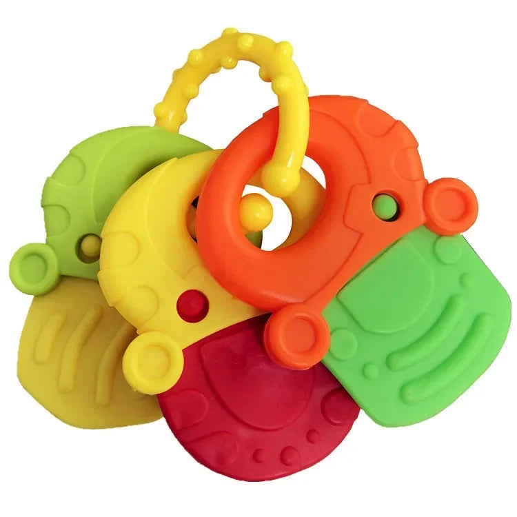 Baby Silicone Teether Toy - Fruit Shape Rattle for Newborns
