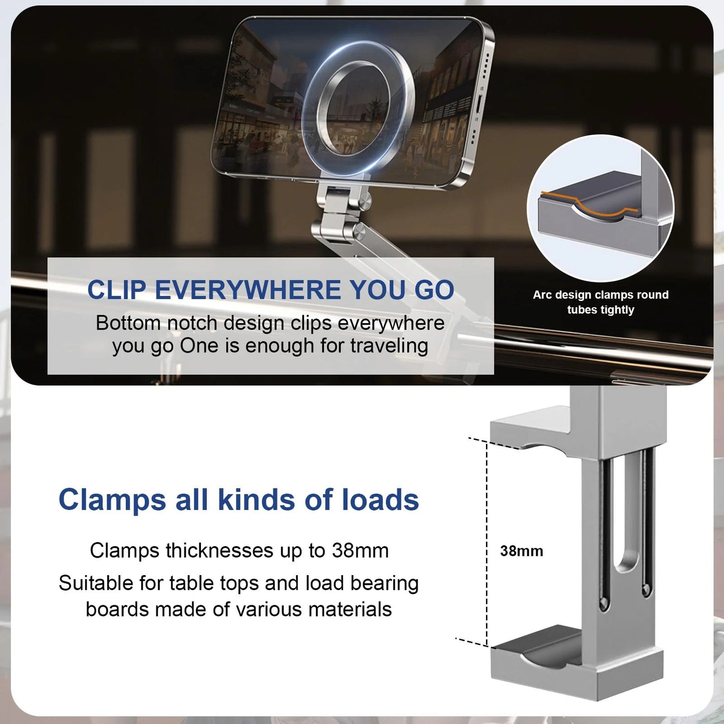 Magnetic Phone Stand – Portable Foldable MagSafe-Compatible Holder