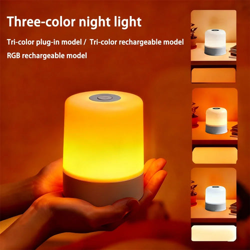 LED Night Light Dimmable Touch Lamp – Rechargeable Bedside