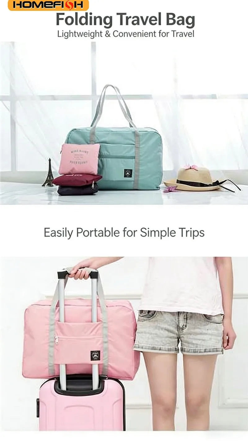 Foldable Travel Duffel Bag Large Capacity Carry-On Luggage Tote