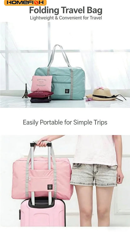 Foldable Travel Duffel Bag Large Capacity Carry-On Luggage Tote