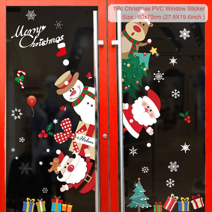 Christmas Wall & Window Sticker – PVC Holiday Decal for Home & Kids Room