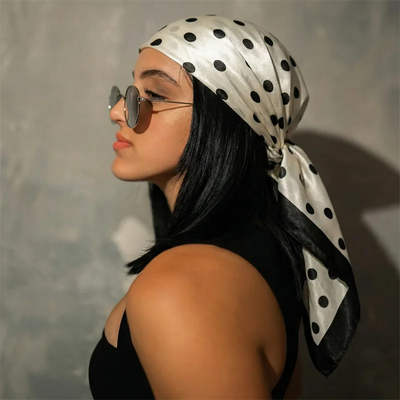 Silk Square Scarf for Women – Printed Headband & Neckerchief