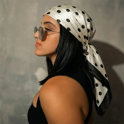 Silk Square Scarf for Women – Printed Headband & Neckerchief