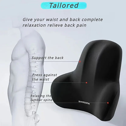 Memory Foam Lumbar Support Seat Cushion 2-in-1
