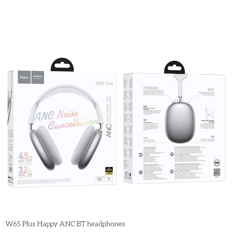 W65 Plus ANC Wireless Over Ear Headphones