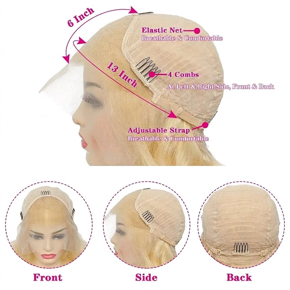 613 Blonde Body Wave Wig – 13x6 HD Lace Frontal 100% Human Hair