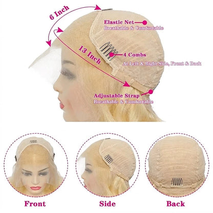 613 Blonde Body Wave Wig – 13x6 HD Lace Frontal 100% Human Hair