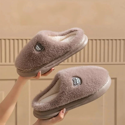 Memory Foam Plush Slippers – Cozy Non-Slip Winter House Shoes