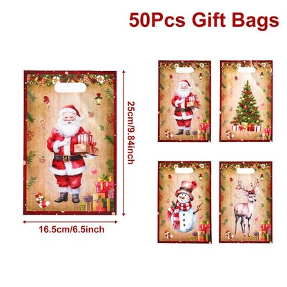 Christmas Gift Bags with Handles – Santa, Snowman & Holiday Designs