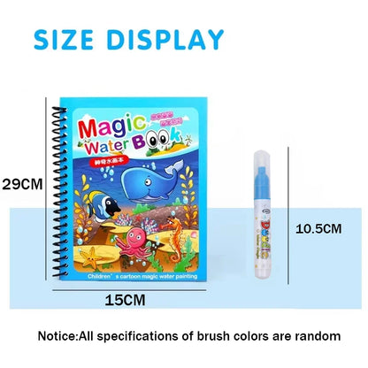 Magic Water Drawing Book for Kids with Water Pen